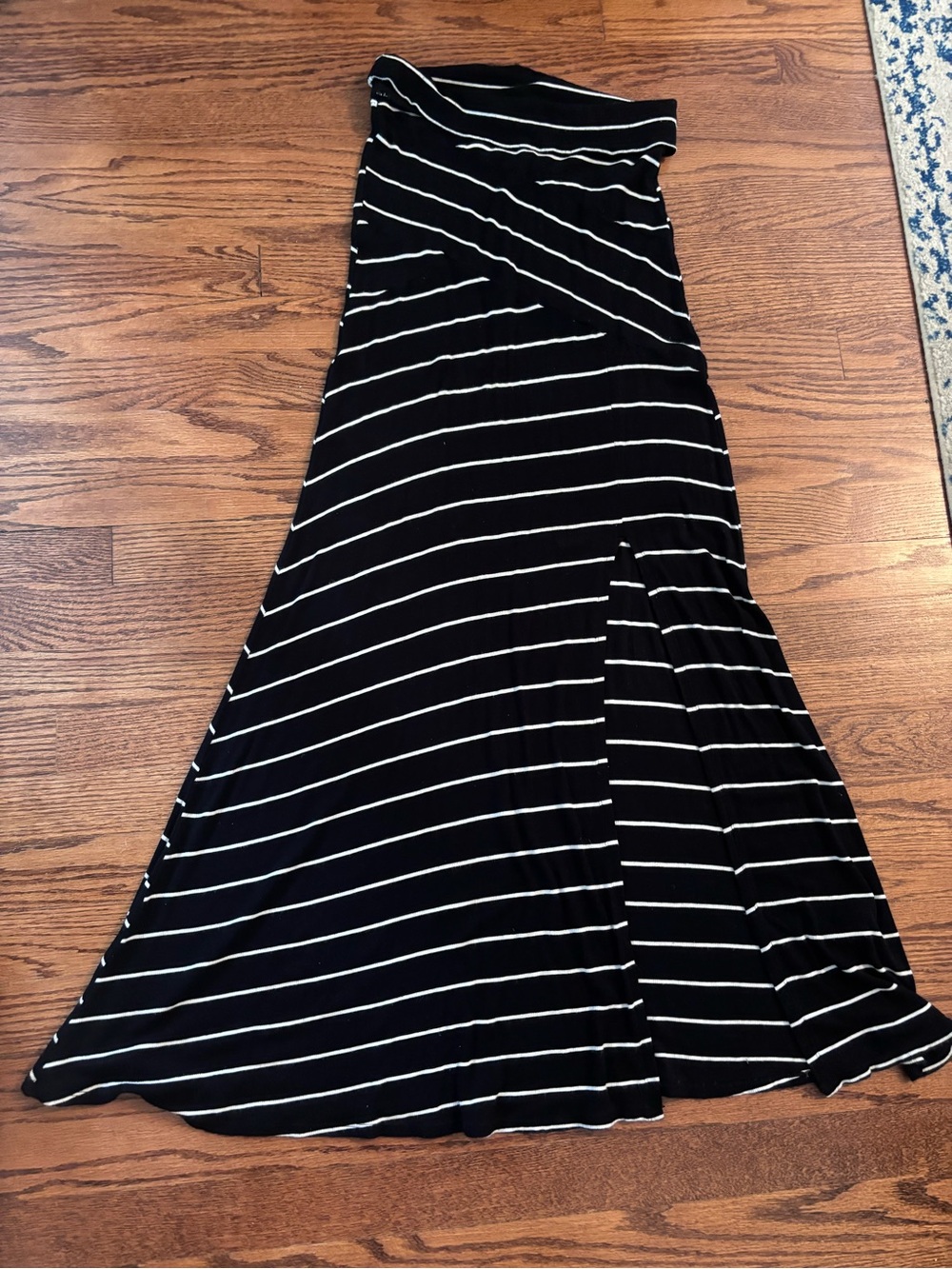 Anthropologie Black & White Stripe Maxi Skirt
